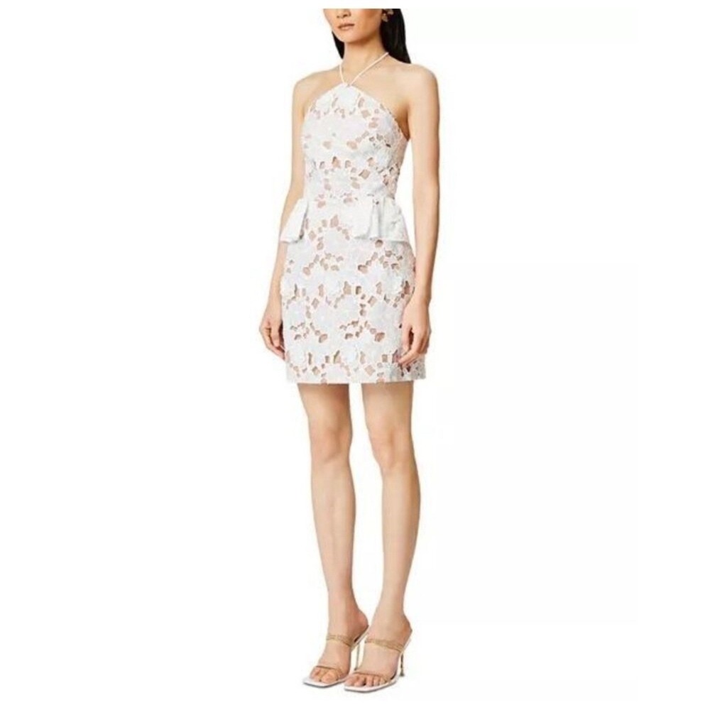 NWT Elliatt Seafarer Lace Halter Neck Mini Dress in White Size XS  $319 - Picture 5 of 11